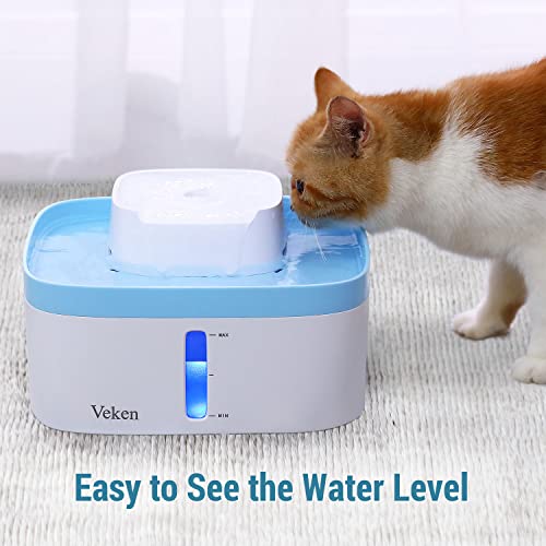 Veken 0.8Gallon/100oz MultiTier Pet Fountain, Automatic Cat Water