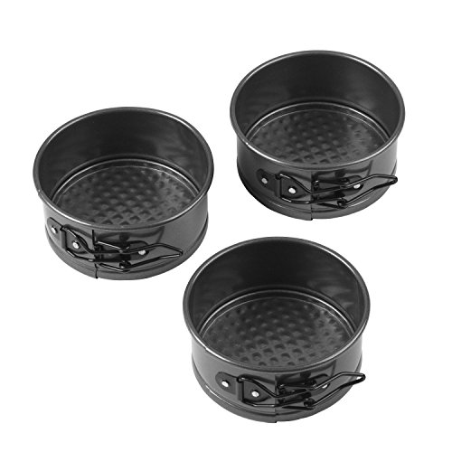 Click Here to See More Images Generic QYUS4160215119082493 Cake Pan Set 3 n Bakew Mini Springform Kitchen Kitchen Bakeware i Sprin Non-Stick Easy ck Easy Tart Desserts Pie ie Non-Stick Easy