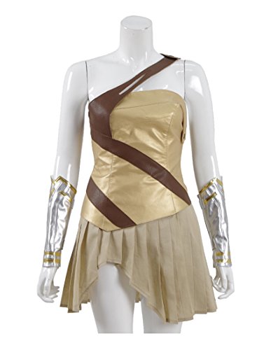 2017 Hot Movie Warrior Women Costume Golden Tops and Skirt Cosplay Outfit