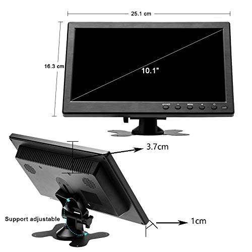 Hikity 10 Inch Small HDMI Monitor Portable CCTV Monitors 1280x600 with