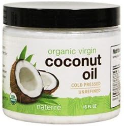 Naterre USDA Certified Organic Coconut Oil Virgin 16 oz - Unrefined for Cooking, Baking, Skin, Hair, Beauty