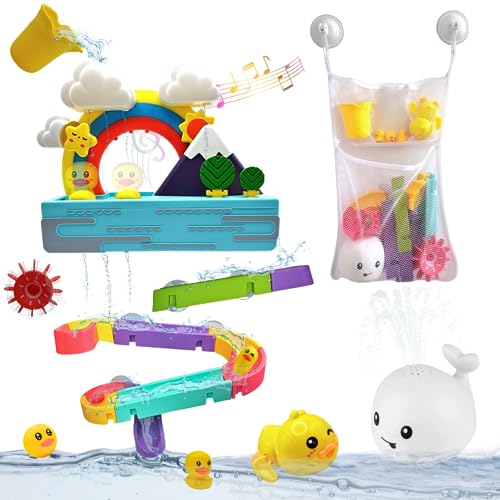Smiley Sprout Interactive Musical Light Up Bath Toy Set, Whale Spray