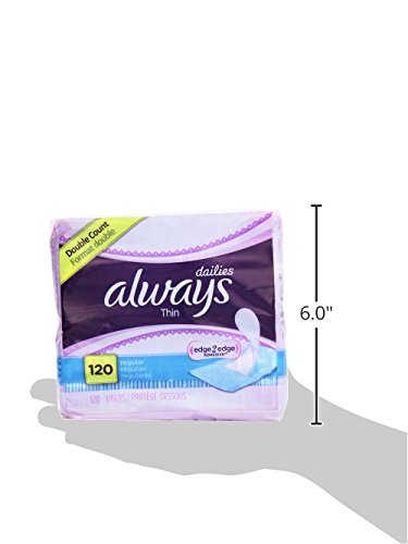 Always Incredibly Thin Liners Wrapped, Unscented 120 Count