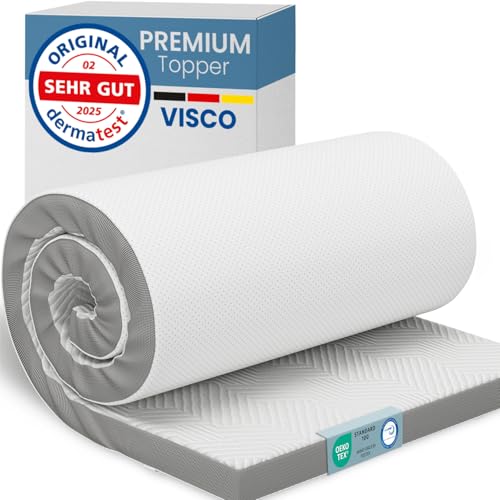 ELONEO Matratzen Topper 200x200cm | Memory Foam | 5cm hoch | zertifizierter Premium Matratzentopper für Bett und Boxspringbett | atmungsaktiver 3D Mes