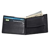 Boys Slim Compact Flap Id and Coin Pocket Bifold Wallet Black
