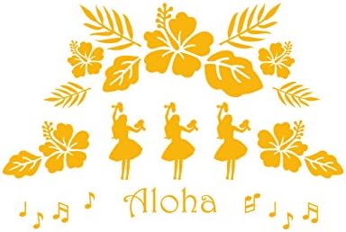 Amazon 転写式 ウォールステッカー アロハ Aloha ハワイアン ハイビスカス ハワイ おしゃれ 簡単 Diy 賃貸ok イエロー L ウォールステッカー オンライン通販