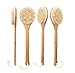 Conquer Beauty - Dry Brushing Body Brush with Massage Nodes - Bamboo Long Handle Back Scrubber for Shower Brush with Natural Boar Bristles - Skin Care Exfoliator Reduce Cellulite Bath & Spa - 1 Piece