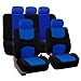 FH Group FB050115 Flat Cloth Seat Covers (Blue) Full Set – Universal Fit for Cars Trucks & SUVs