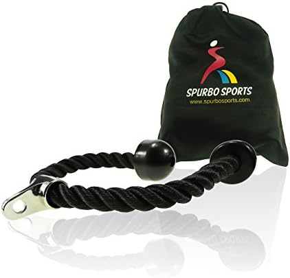 Deluxe Tricep Rope Pull Down – 27-inch Rope Length, Easy to Grip &amp; Non Slip by SPURBO SPORTS
