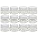 0.50 oz / 15 ml Clear Glass Thick Wall Balm Jars with White Dome Foam Lined Smooth Lids (12 Pack)