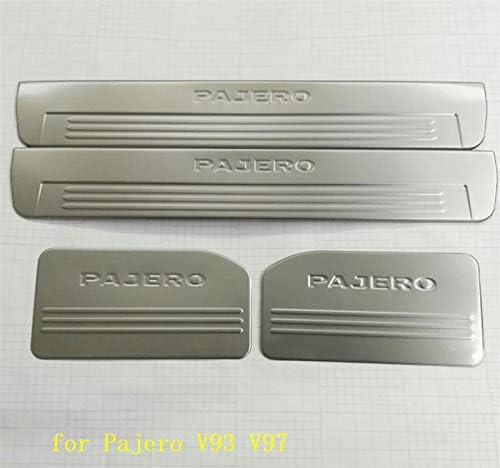 Huanlovely: 304 Stainless Steel LED Scuff Plate/Door Sill Door Sill Pedal bienvenidos for Mitsubishi Pajero V93 V97 2003-2018 Car Styling