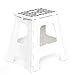 Kikkerland Rhino Foldable Step Stool – Holds Adults up to 300 Lbs, Best for Kitchen & Bathroom – Collapsible, Portable, Lightweight Stepping Stool with Sturdy, Non-Slip Design – White, 15”