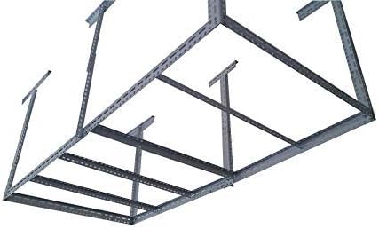Aelirou 48"x96" Heavy Duty Garage Storage Ceiling Rack Length&Height Adjustable /6 Legs Weight Limited 1000 lbs