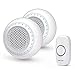 SECRUI Wireless Doorbell with 2 Receivers, Waterproof Mini Doorbell 1,000ft Range 90dB Mute Mode 32 Melodies & Colorful LED Flashing - White