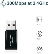 MERCUSYS N300 Mini USB Wi-Fi Adapter MW300UM Wireless Dongle for PC Laptop view 3