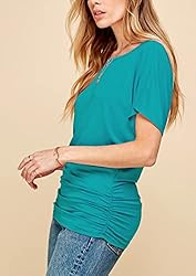 MBJ WT817 Womens Dolman Drape Top with Side