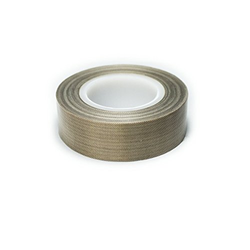 PTFE Coated Fabric Tape Teflon Adhesive Tape High Temperature Vacuum, Hand and Impulse Sealers Machine Sealing Tape 0.18mm Thick (19mm-10M)