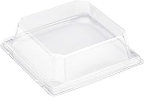Restaurantware LIDS ONLY: Matsuri Vision 3.5 x 3.5 x 1.6 Inch Lids For Small Containers 100 Airtight Lids - Containers Sold Separately Raised Design Clear Plastic Lids For Sushi Boxes