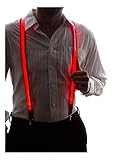 Neon Nightlife Men's Light Up LED Suspenders, One Size, Red