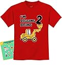 2nd Birthday - Bulldozer Construction Party Toddler Toddler/Infant Kids T-Shirt 2T Red