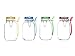 Kinetic GoGreen Glassworks 56017-J 4 Piece Round Glass Mini Jar Set with Spoon, Clear