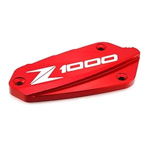 Heinmo Motorfiets CNC Voorrem Fluid Reservoir Cover Cap Voor Z1000 2010-2018 (Rood+Logo)