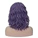 TopWigy Purple Gray Cosplay Wig Medium Length Curly Wave Colorful Synthetic Heat Resistant Hair Wigs Costume Party Anime Fun Bob Wigs for Women (Purple Gray 16