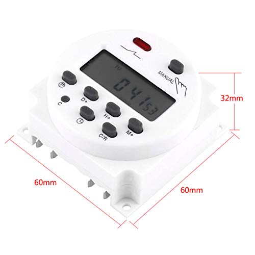 12V 16A Timer Switch Programmable Digital 12 Volt DC/AC/Solar Battery