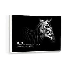 Framed Canvas Wall Art for Living Room, Bedroom Black and White Beast Canvas Prints for Home Decoration Ready to Hanging - 16x24 inches