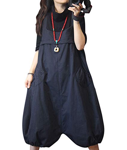 YESNO PFD Women Casual Loose Fashion Denim Jumpsuits Rompers Jeans Harem Bloomers Ultra Low Crotch Wide Leg Distressed