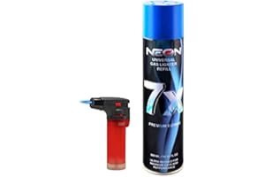 ZYNXEL Big Eagle Torch Lighter + NEON 7X Butane Refill Fuel Fluid 10oz Can Bundle Combo