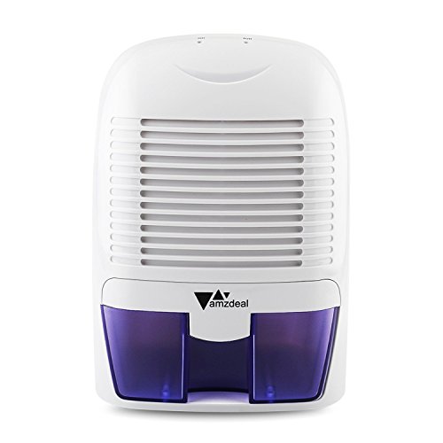Amzdeal Portable Dehumidifier Electric Compact Dehumidifier 700ml/day Dehumidification Air Dryer Dehumidizable area 215 - 322 sq.ft with 1500ml Water Tank for Room Clothes Drying