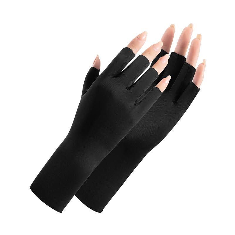 Utaly Women Sunblock Fingerless Gloves Non-slip UV Protection Driving ...