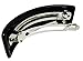 Parcelona French Curved Glossy Black Volume Celluloid Acetate Automatic Hair Clip Barrette