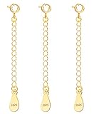 LANCHARMED 3 Pcs Necklace Extender, 925 Sterling