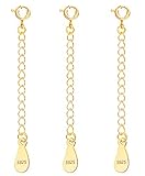 LANCHARMED 3 Pcs Necklace Extender, 925 Sterling