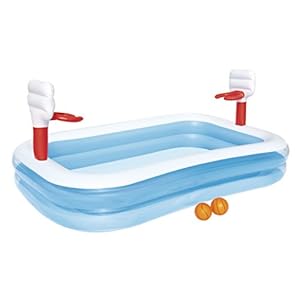 Piscina Hinchable Infantil con Canastas Baloncesto Bestway Basketball 254x168x102 cm