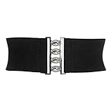 Womens Plus Size Belts Elastic Waistbelt for Retro Dress Black XL CL8961