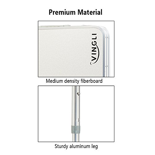 Z ZTDM 4 Foot Folding Table with Carrying Handle, Portable Aluminum Picnic Camping Dining Adjustable Height Table,Perfect for Commercial Use Outdoor Indoor - Thumbnail 3