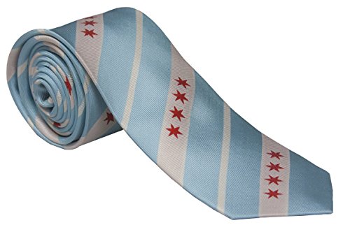 City themed neckties by International Tie. 100% silk ties inspired from the flag of your favorite cities (Chicago)