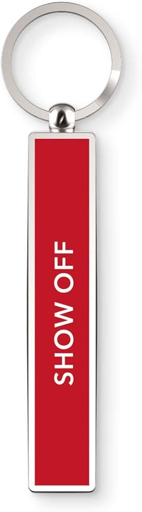 IF Show Offs Keys, Novelty Metal Keyrings with Enamel Infill - Show Off - Red