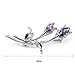 Glamorousky Elegant Flower Brooch with Silver and Purple Austrian Element Crystals