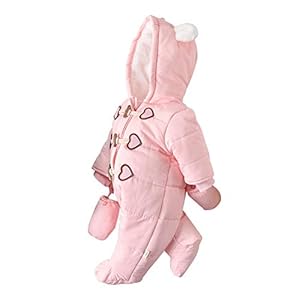 Simplee kids Peuter Baby Meisjes Jongens Snowsuit Winter Hooded Footed Bovenkleding Warm Jumpsuit met Handschoenen
