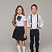 Buyless Fashion Adjustable Suspenders for Kids Toddlers Baby Elastic Solid Color 1 Inch - Y Back Design - 5102-Black-26