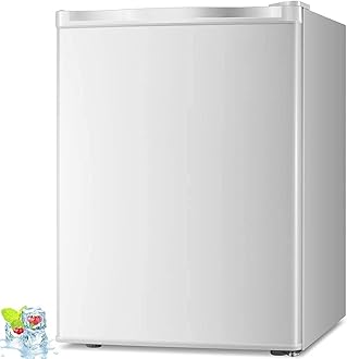Kismile Compact Upright Freezer with Reversible Single Door,Removable Shelves Mini Freezer with Adjustable Thermostat for Home/Kitchen/Office (2.1 Cu.ft, White)