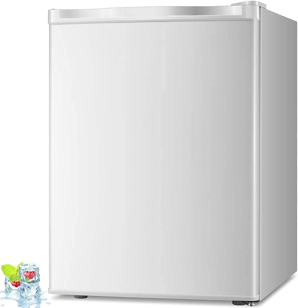 Kismile Compact Upright Freezer with Reversible Single Door,Removable Shelves Mini Freezer with Adjustable Thermostat for Home/Kitchen/Office (2.1 Cu.ft, White)