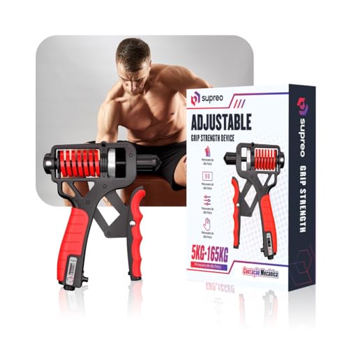 Hand Grip Ajustável 3 em 1, 5-165 kg, com Contador Mecânico e Martelo de Emergência, Fortalecedor de Força de Pegada para Musculação, Segurança Veicular