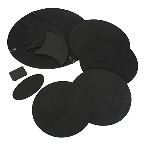 Easyflower Outdoor Camping Supplies Drum Kit Mutes,10Pcs Bass Snare Drum Sound Off Mute Silencer Drumming Rubber Practice Pad Set