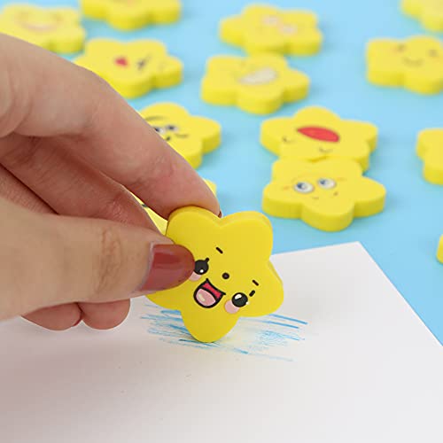 Koogel 100 Pcs Smile Novelty Erasers, Smile Rubber Erasers for Kids Party Favour Party Bag Fillers School Prize Reward