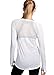 Ssyiz Women's Workout Tops Backless Yoga Shirts Long Sleeve Open Back Fitness Muscle Clothes with Mesh Back Stretchy Comfort Sport Gym Active Wear Cute Running Shirts White L